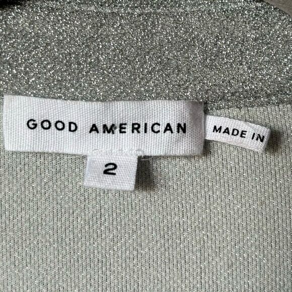 Good American Mini Gray Dress  Sparkle Long Sleeve Shirt  Size 2 - Picture 13 of 13